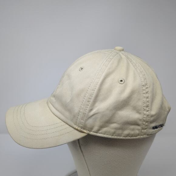 Nautica Slideback Baseball Cap Beige One Size Adjustable Embroidered 6 Panel - Picture 3 of 9